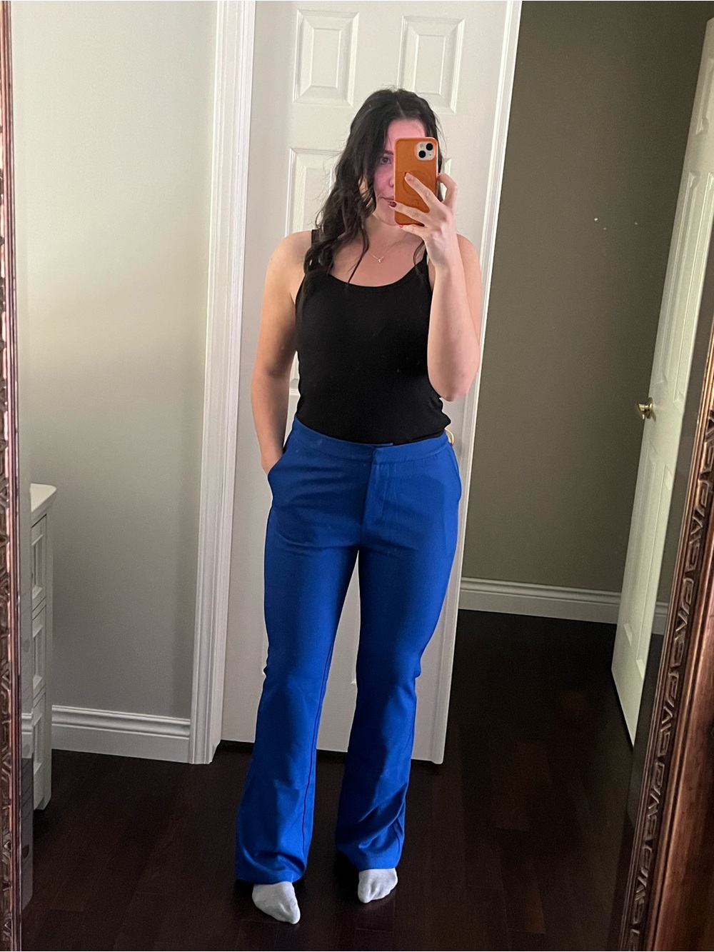 Fashion Nova Blue High-Rise Flare Pants